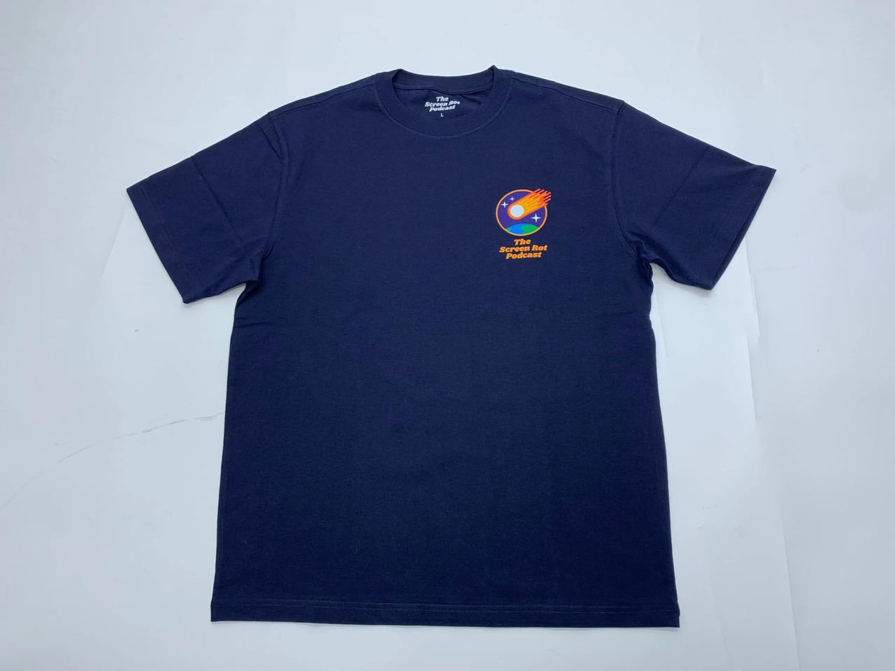 Screen Rot Podcast Asteroid Logo Short Sleeve T Shirt In Navy